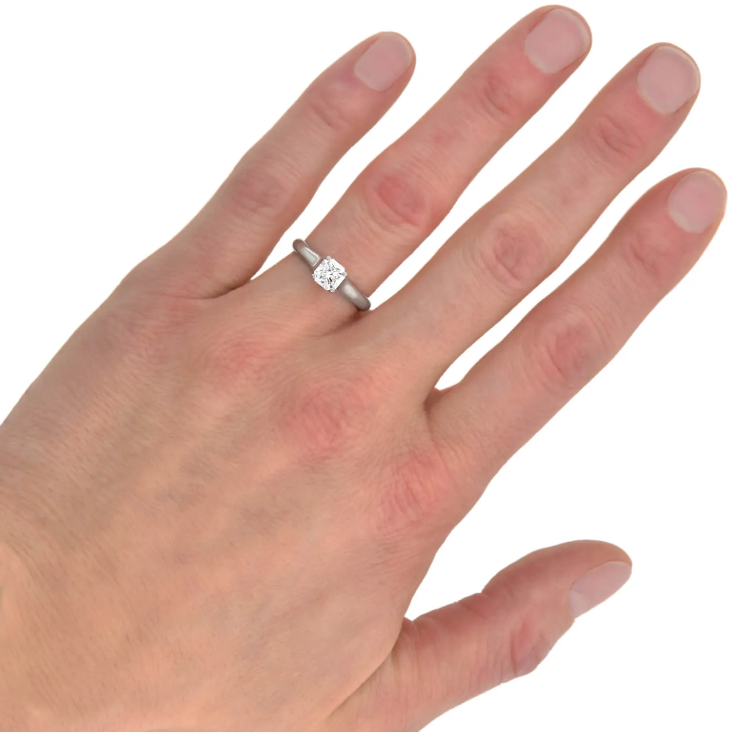 TIFFANY & CO. Estate Platinum GIA-Certified "Lucida" Diamond Solitaire Ring 0.80ct