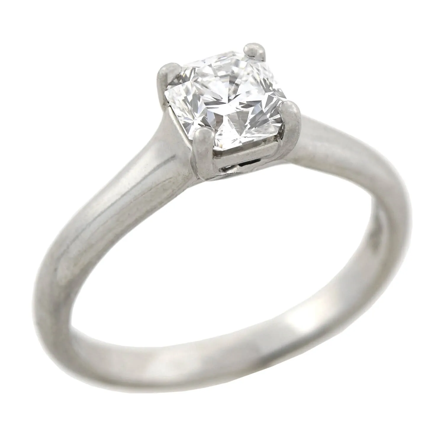 TIFFANY & CO. Estate Platinum GIA-Certified "Lucida" Diamond Solitaire Ring 0.80ct