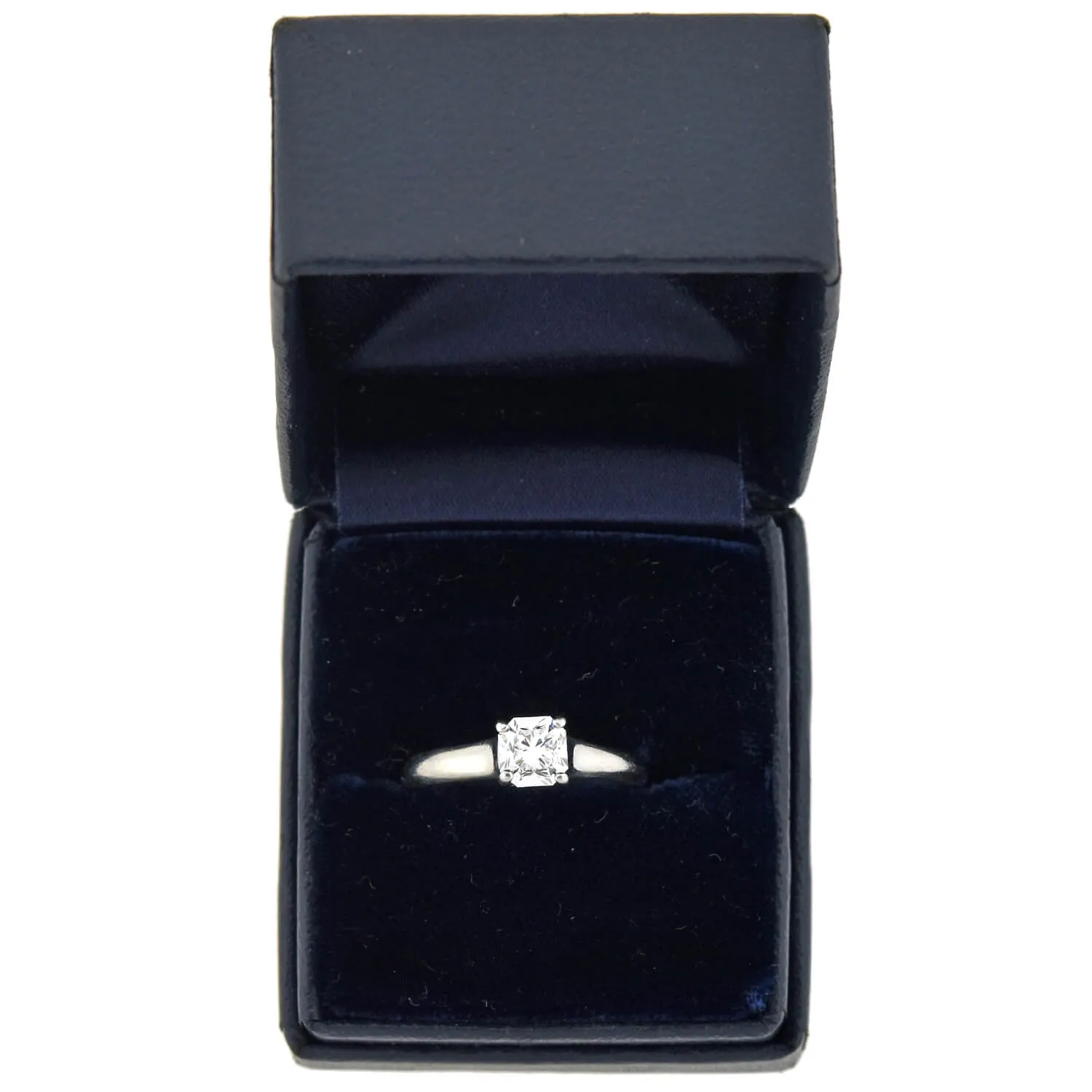 TIFFANY & CO. Estate Platinum GIA-Certified "Lucida" Diamond Solitaire Ring 0.80ct