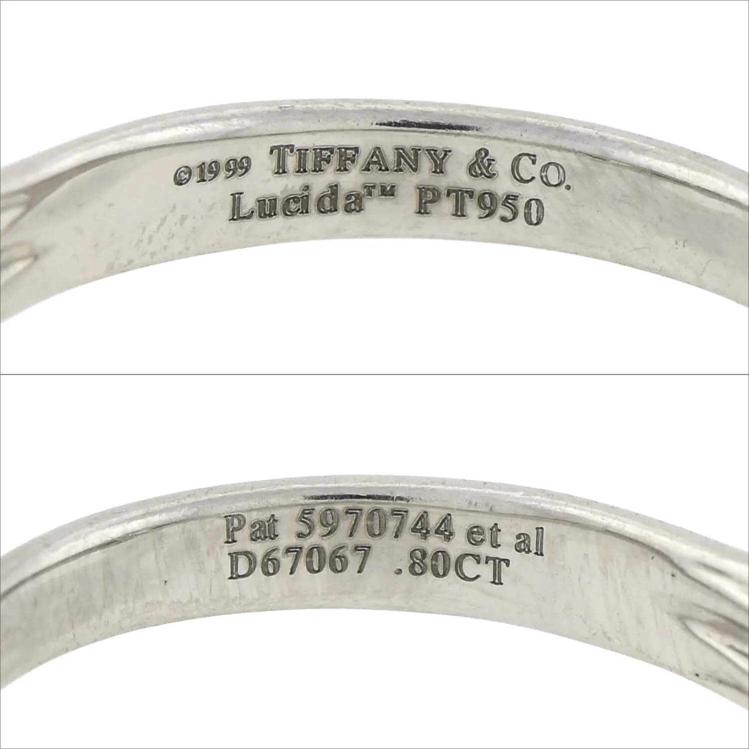TIFFANY & CO. Estate Platinum GIA-Certified "Lucida" Diamond Solitaire Ring 0.80ct