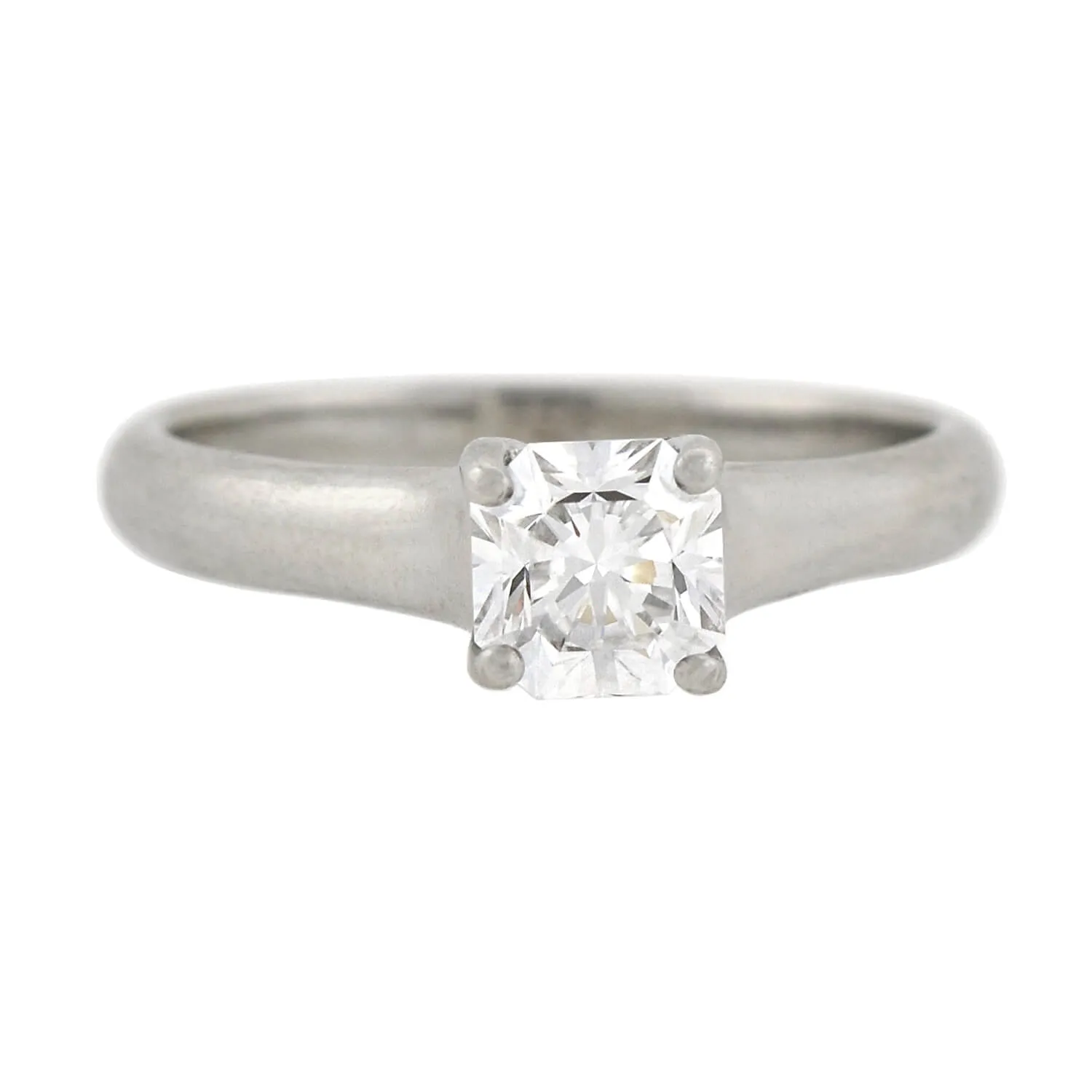 TIFFANY & CO. Estate Platinum GIA-Certified "Lucida" Diamond Solitaire Ring 0.80ct
