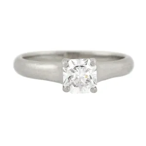 TIFFANY & CO. Estate Platinum GIA-Certified "Lucida" Diamond Solitaire Ring 0.80ct