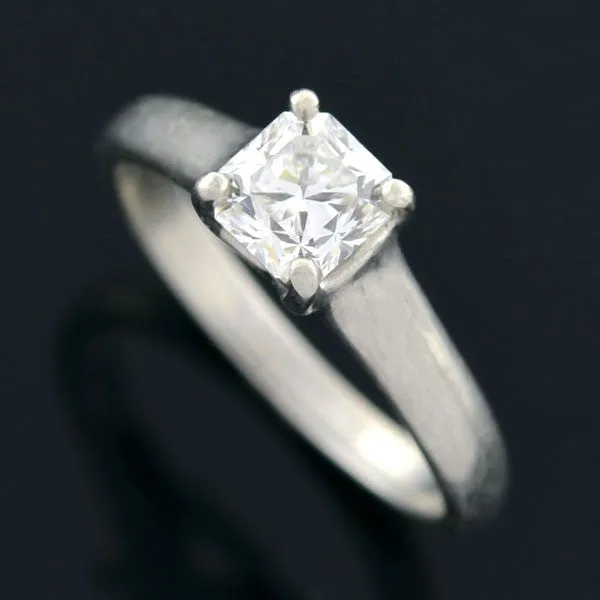 TIFFANY & CO. Estate Platinum "Lucida " Diamond Solitaire Ring 0.73ct