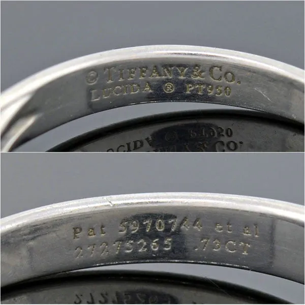 TIFFANY & CO. Estate Platinum "Lucida " Diamond Solitaire Ring 0.73ct