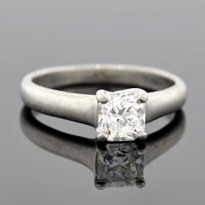 TIFFANY & CO. Estate Platinum "Lucida " Diamond Solitaire Ring 0.73ct
