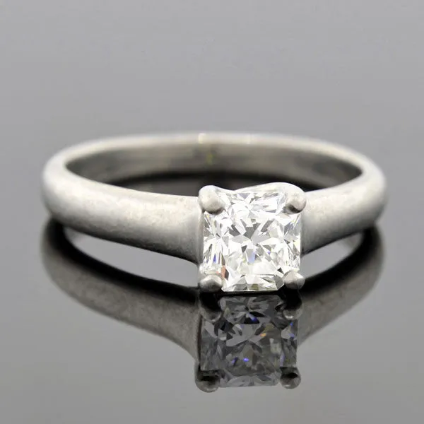 TIFFANY & CO. Estate Platinum "Lucida " Diamond Solitaire Ring 0.73ct