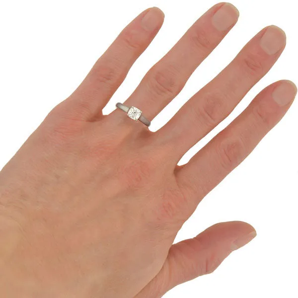 TIFFANY & CO. Estate Platinum "Lucida " Diamond Solitaire Ring 0.73ct
