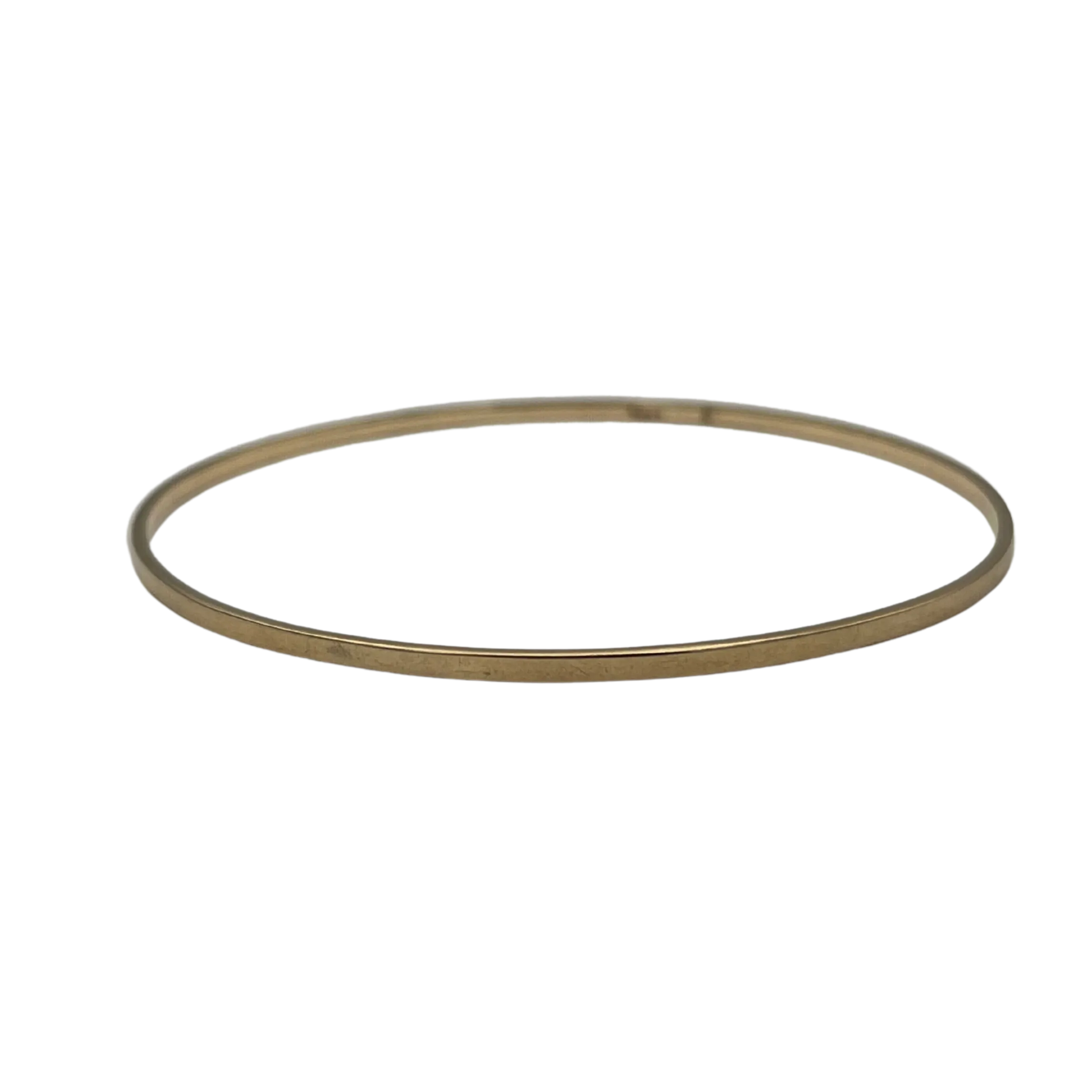 Vintage 14k yellow gold 2mm bangle high polish 2/2