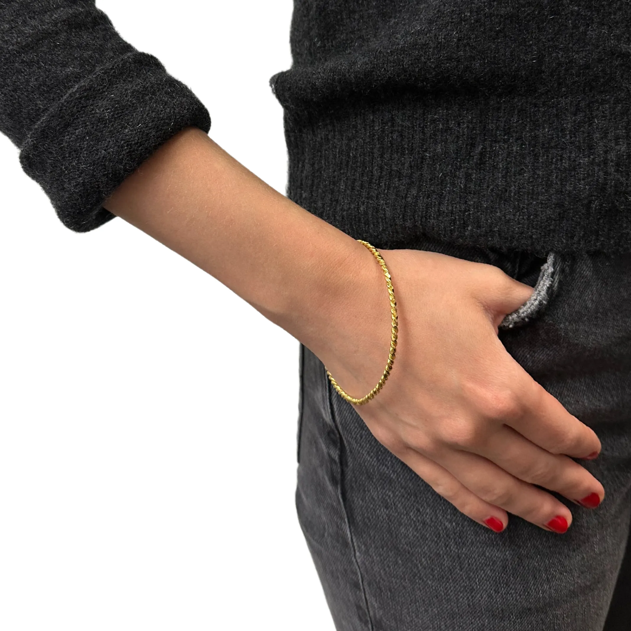 Vintage 18K Yellow Gold Bangle Bracelet