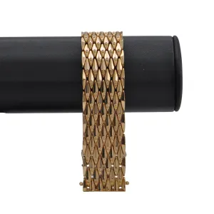 Vintage Cuff Italian 18k Rose Gold Lozenge-Shaped Link Cuff Bracelet