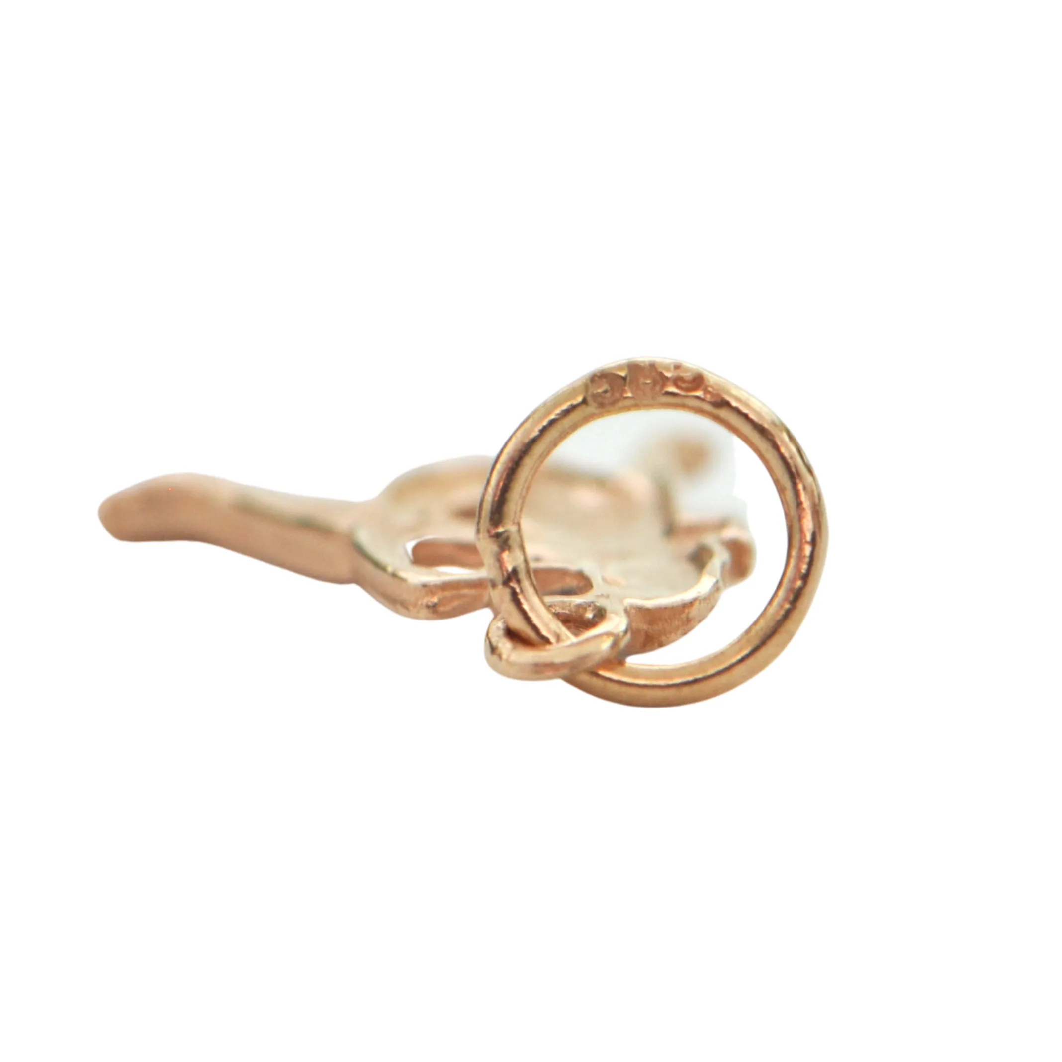Vintage Diamond 14K Rose Gold Pin Up Girl Charm